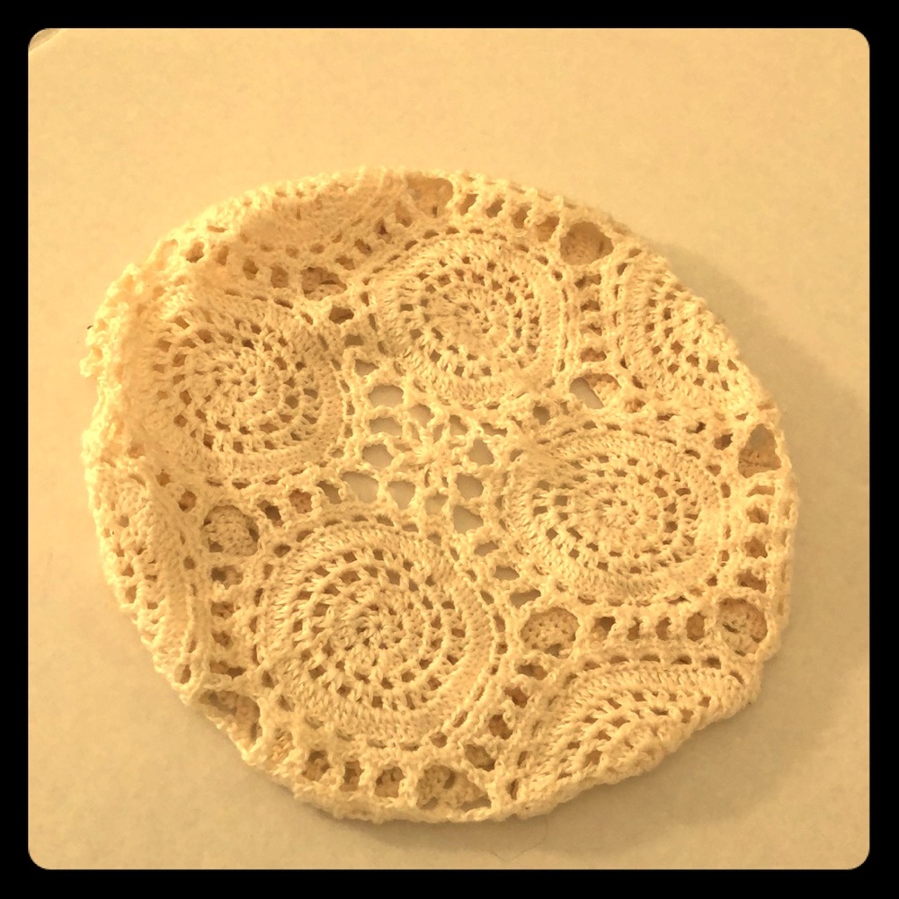 Pretty Cream Lace Beanie